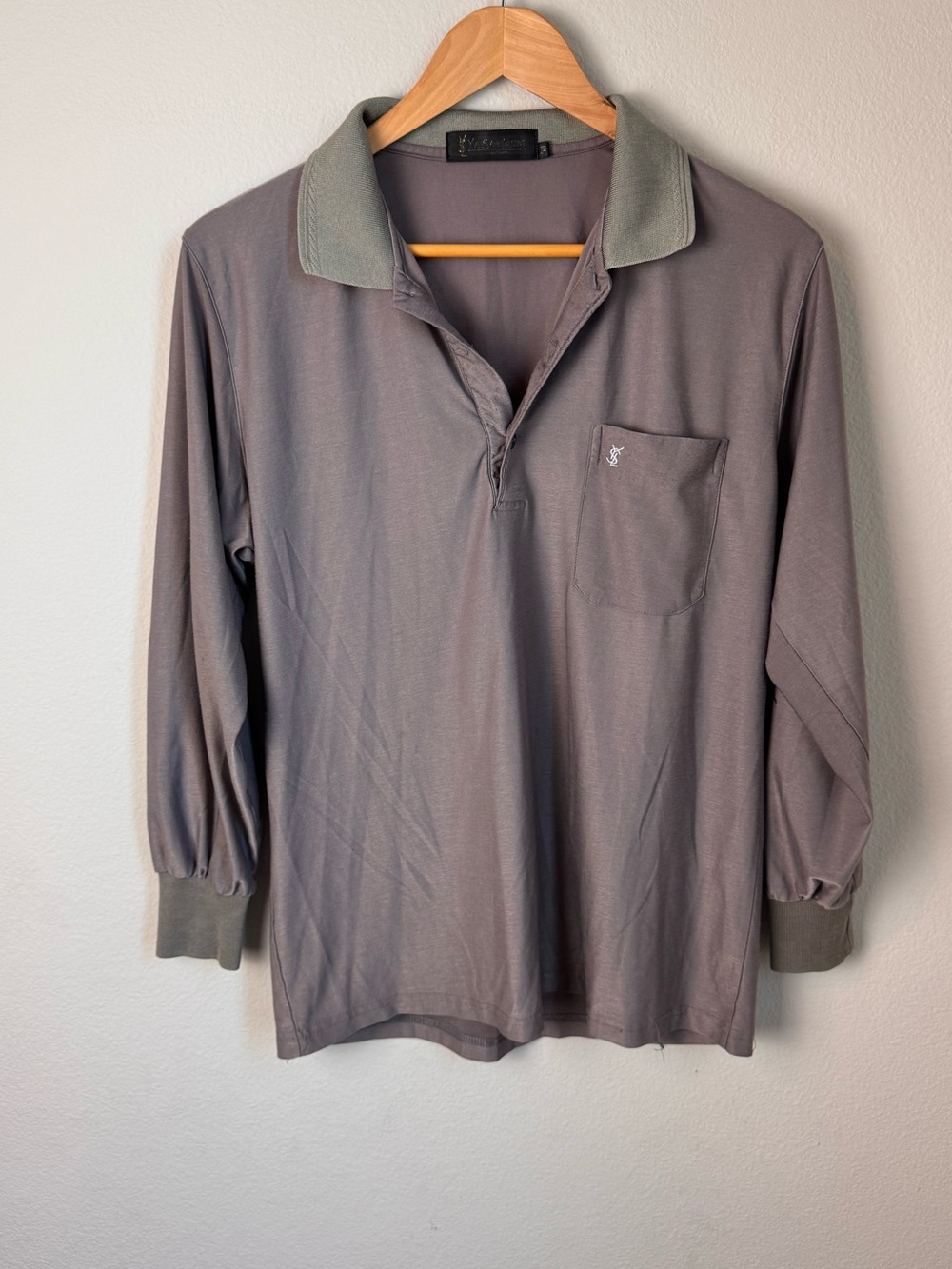 YSL Yves Saint Laurent long sleeve vintage polo shirt